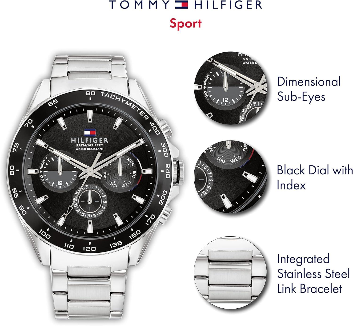imageTommy Hilfiger Mens Stainless Steel Quartz WatchesBlack