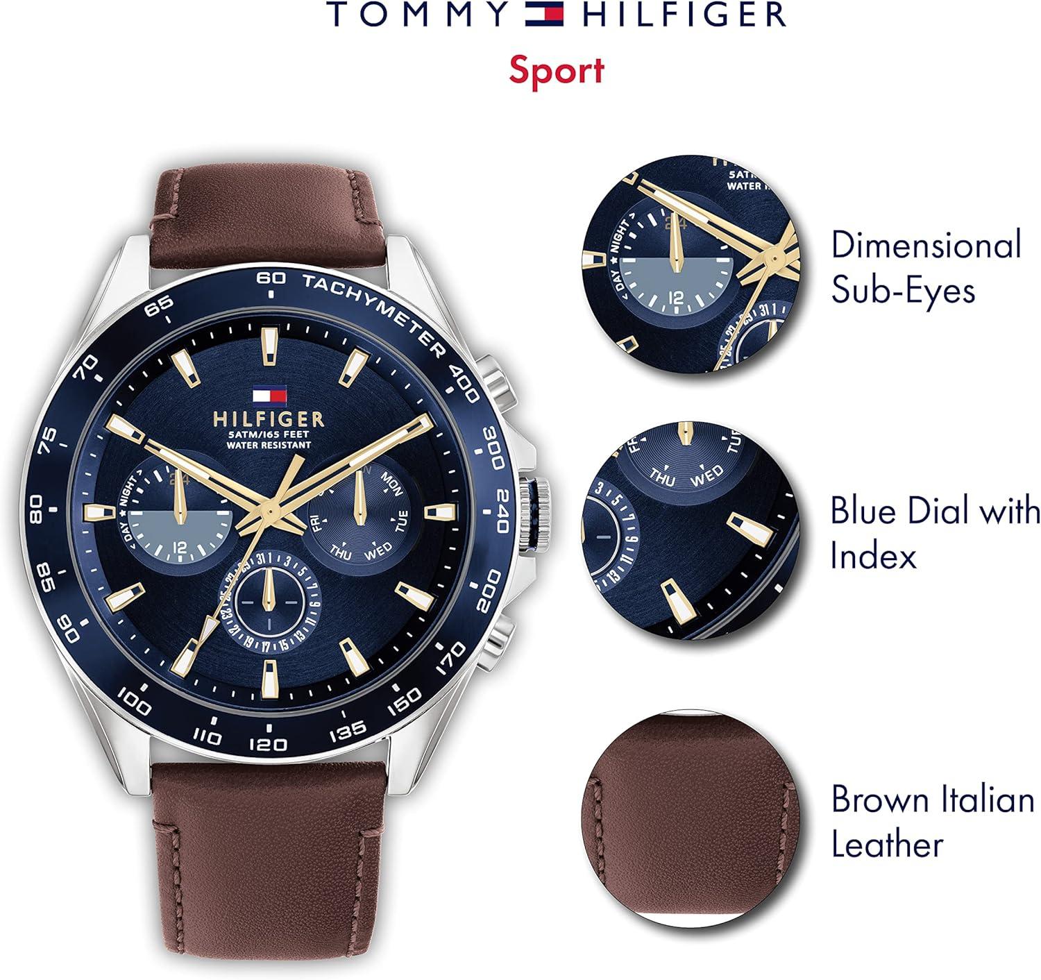 imageTommy Hilfiger Mens Stainless Steel Quartz WatchesBlue Brown