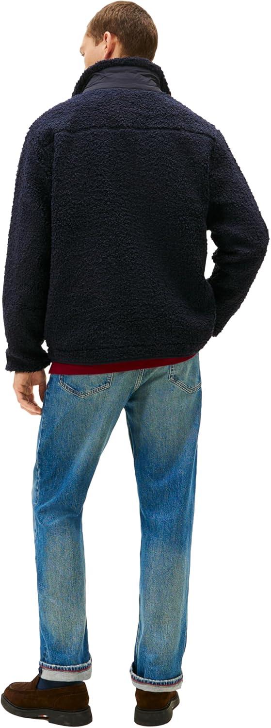 imageTommy Hilfiger Mens Teddy Fleece Full Zip Up with PocketsDesert Sky