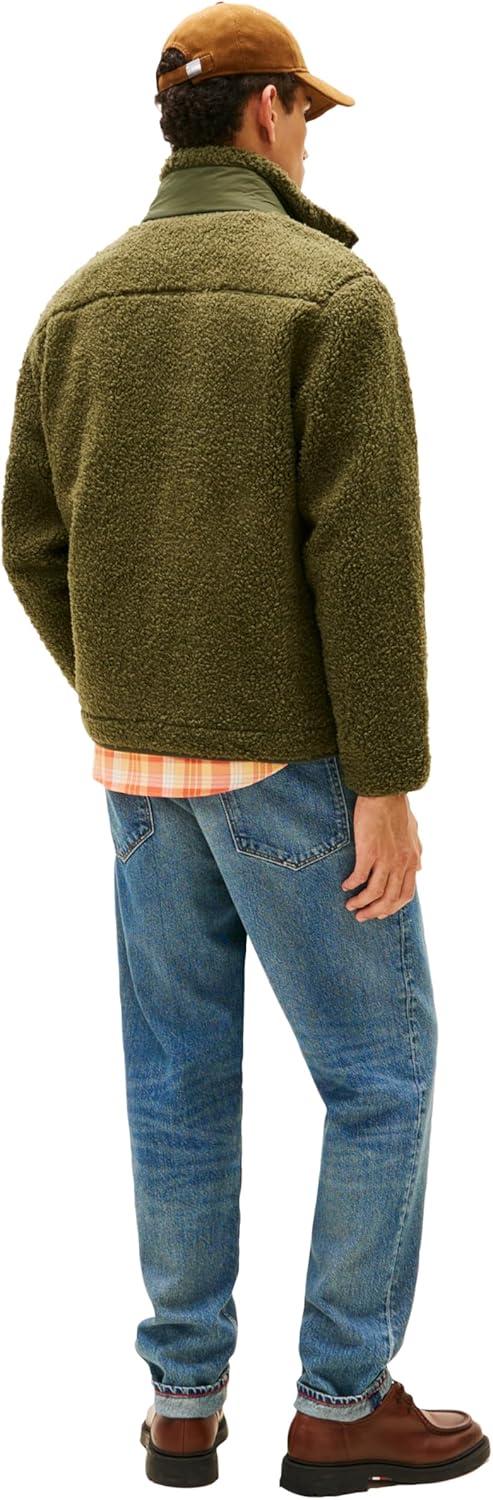 imageTommy Hilfiger Mens Teddy Fleece Full Zip Up with PocketsHuntsman Green