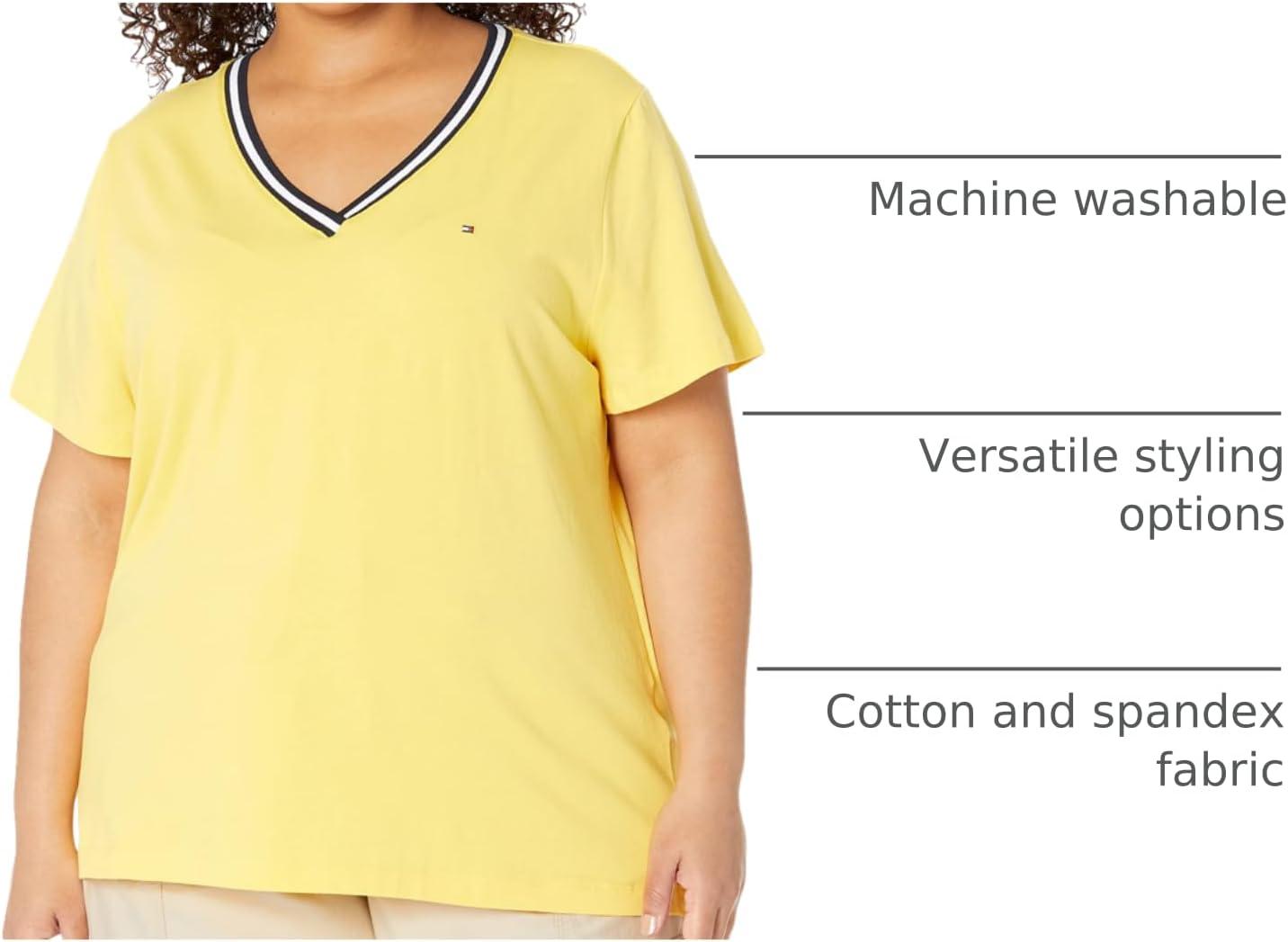 imageTommy Hilfiger Plus Size Short Sleeve Solid VNeck TeeSnapdrgn