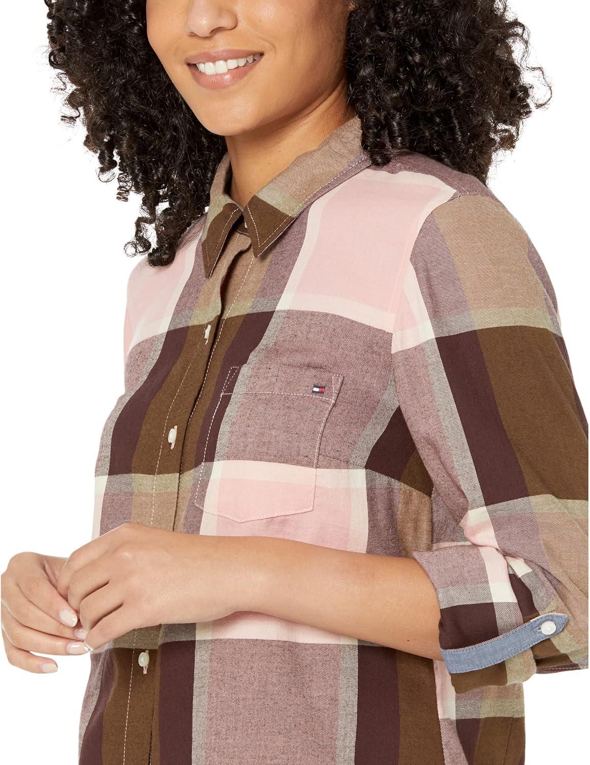 imageTommy Hilfiger Roll Tab Shirt GinghamBridal Rose Multi