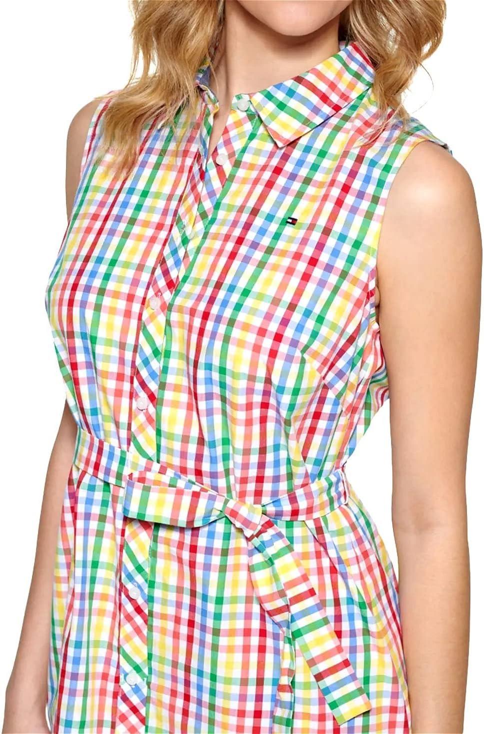 imageTommy Hilfiger Sleeveless Gingham ShirtdressGardenia Checkered