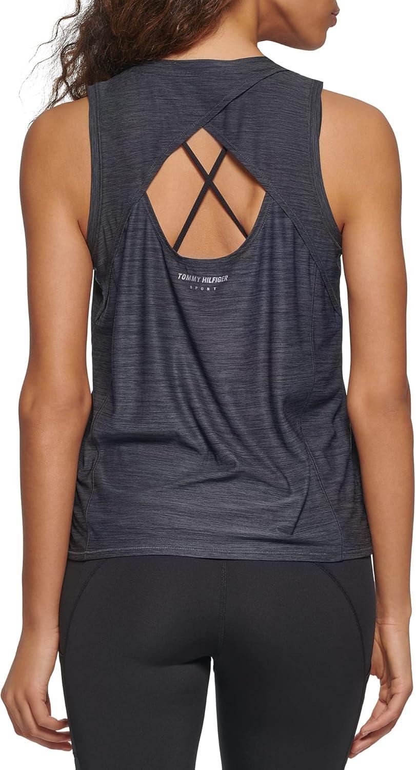 imageTommy Hilfiger Womens Basic Crewneck Performance Tank TopBlack