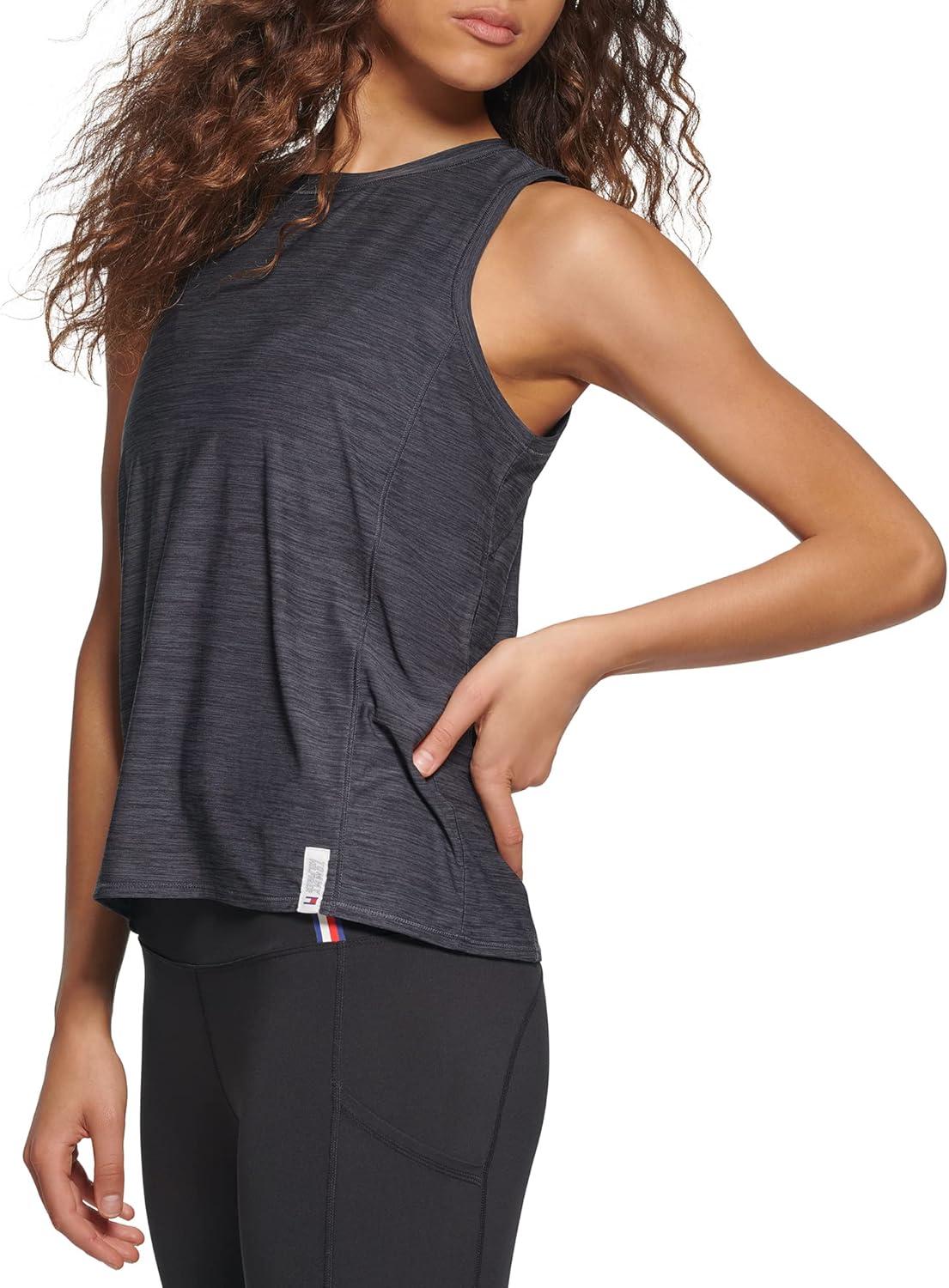 imageTommy Hilfiger Womens Basic Crewneck Performance Tank TopBlack