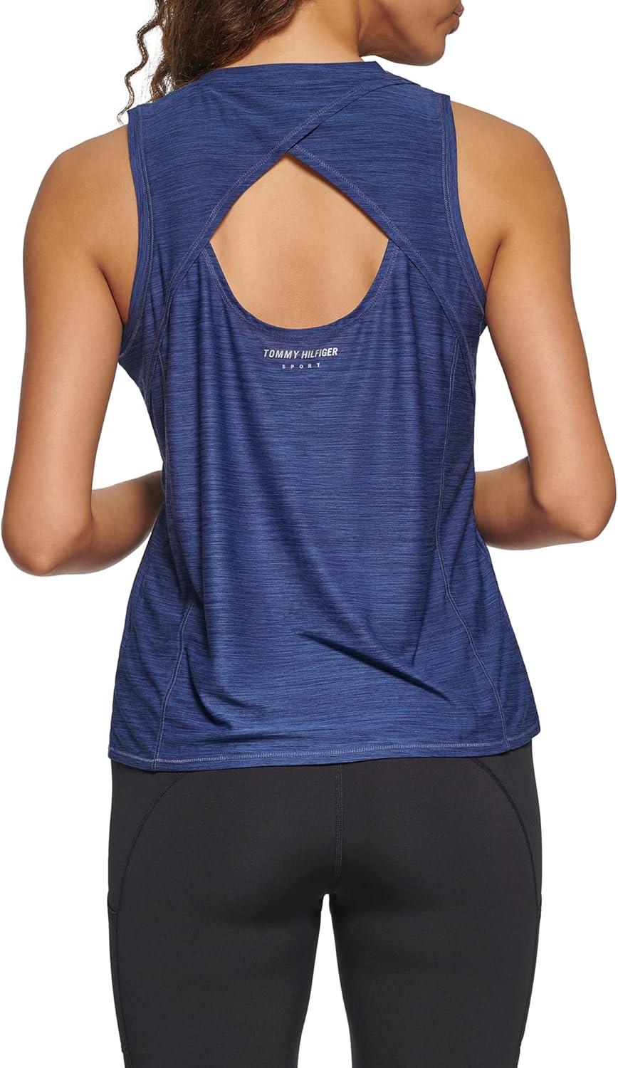imageTommy Hilfiger Womens Basic Crewneck Performance Tank TopDeep Blue