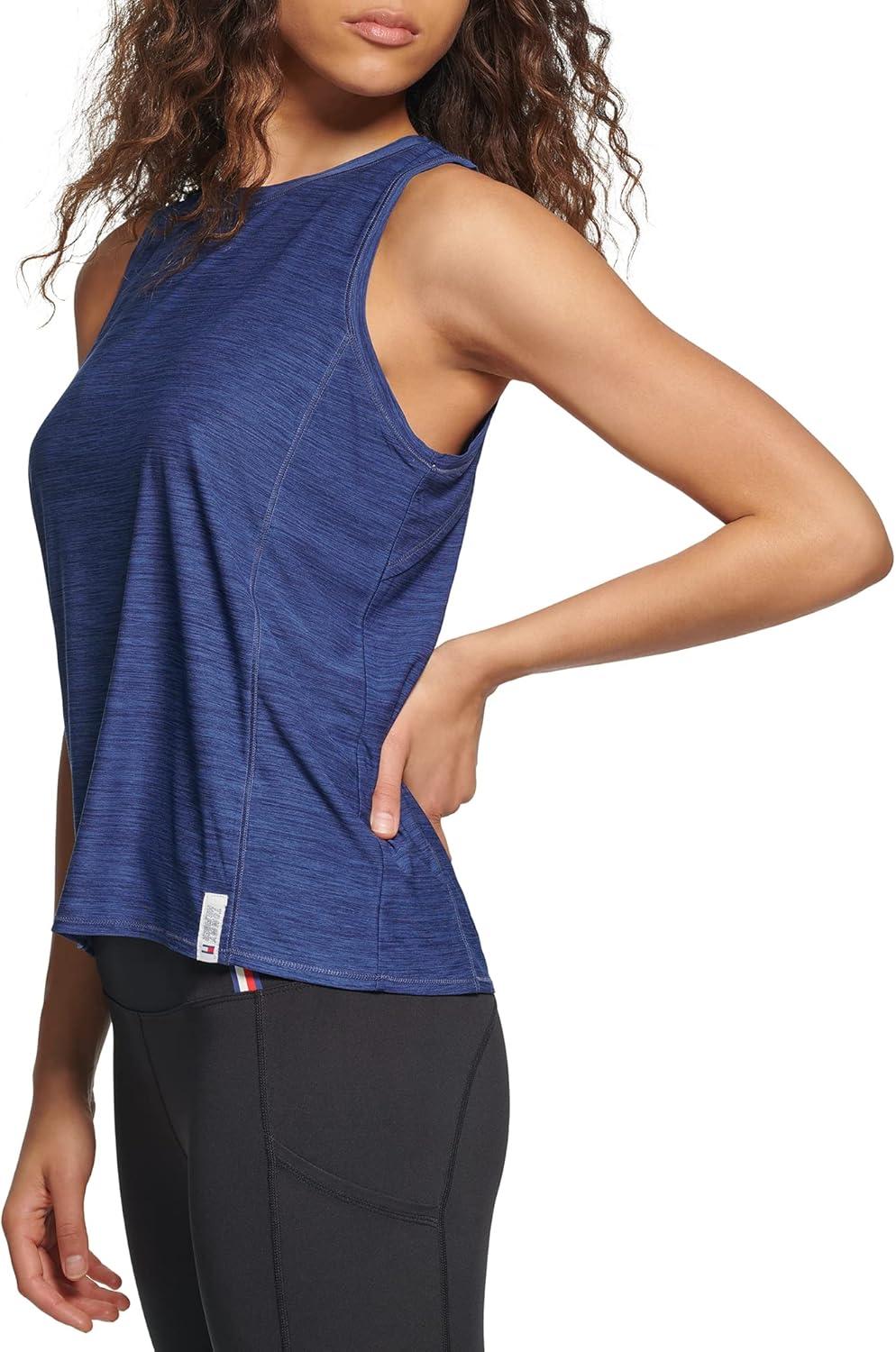 imageTommy Hilfiger Womens Basic Crewneck Performance Tank TopDeep Blue