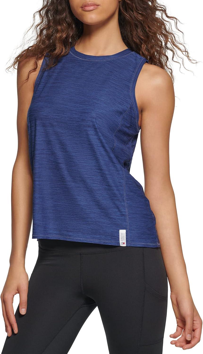 imageTommy Hilfiger Womens Basic Crewneck Performance Tank TopDeep Blue
