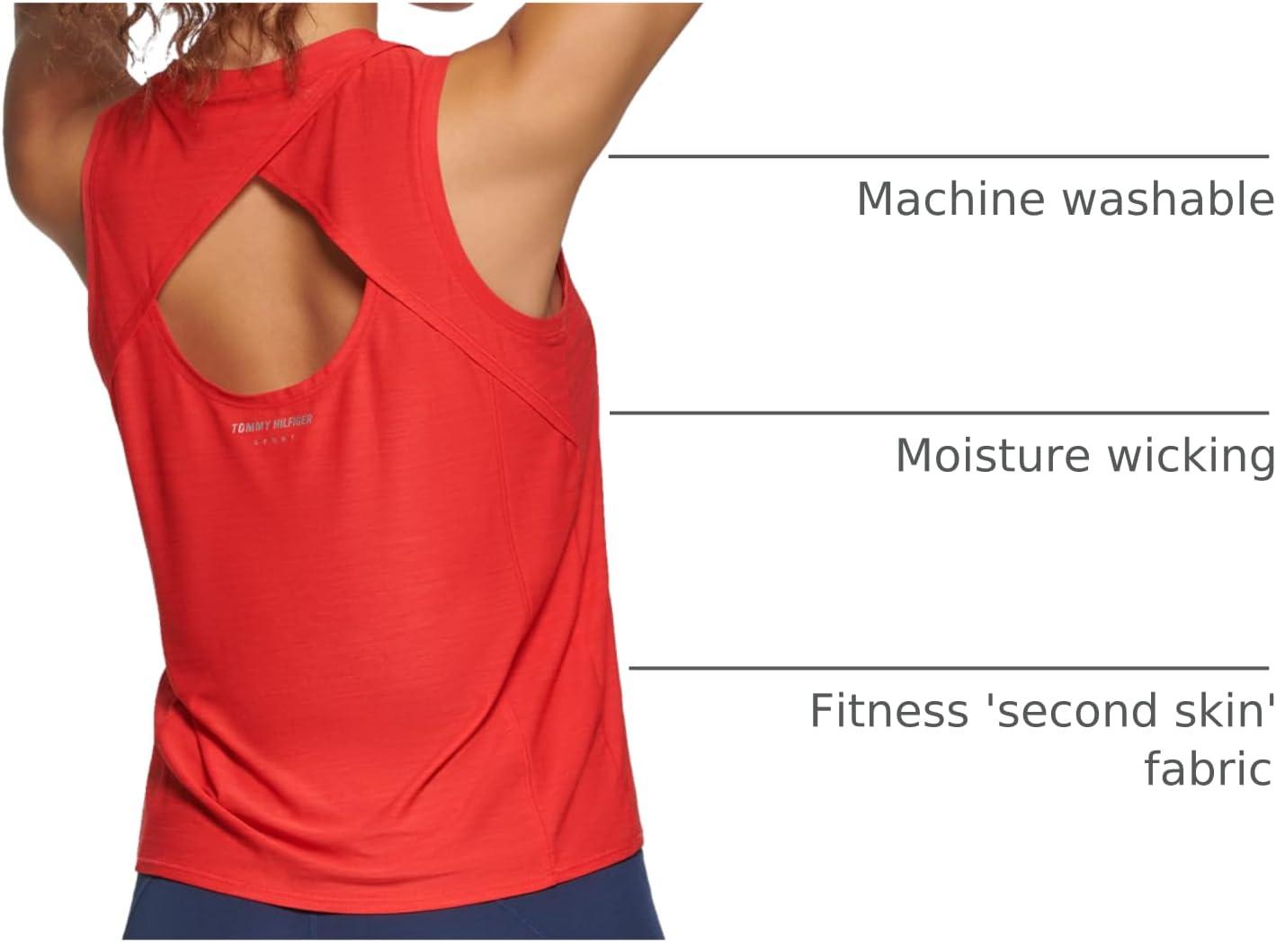imageTommy Hilfiger Womens Basic Crewneck Performance Tank TopScarlet