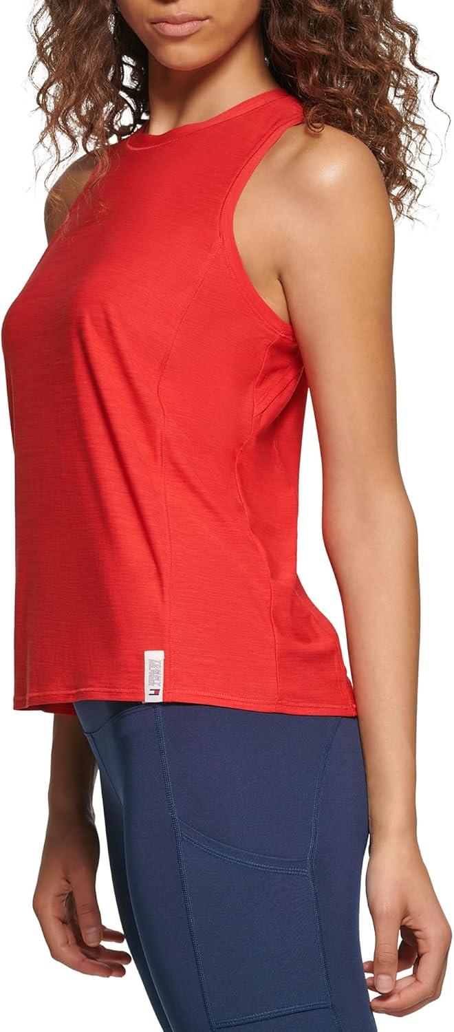 imageTommy Hilfiger Womens Basic Crewneck Performance Tank TopScarlet