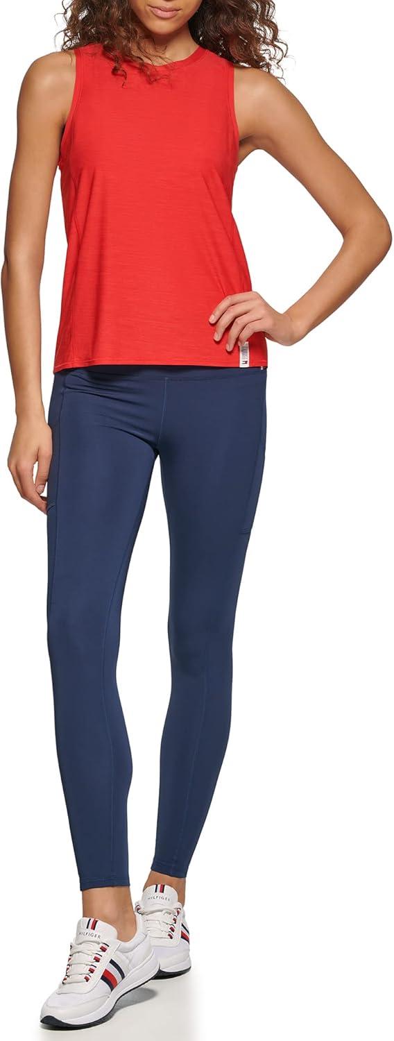 imageTommy Hilfiger Womens Basic Crewneck Performance Tank TopScarlet