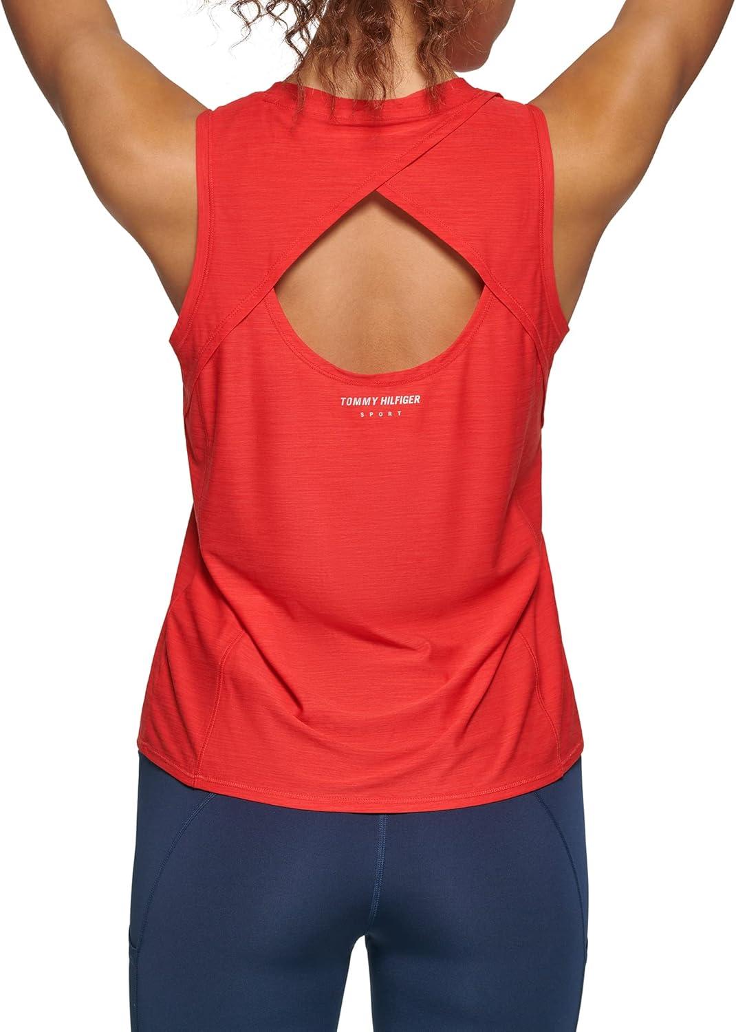 imageTommy Hilfiger Womens Basic Crewneck Performance Tank TopScarlet