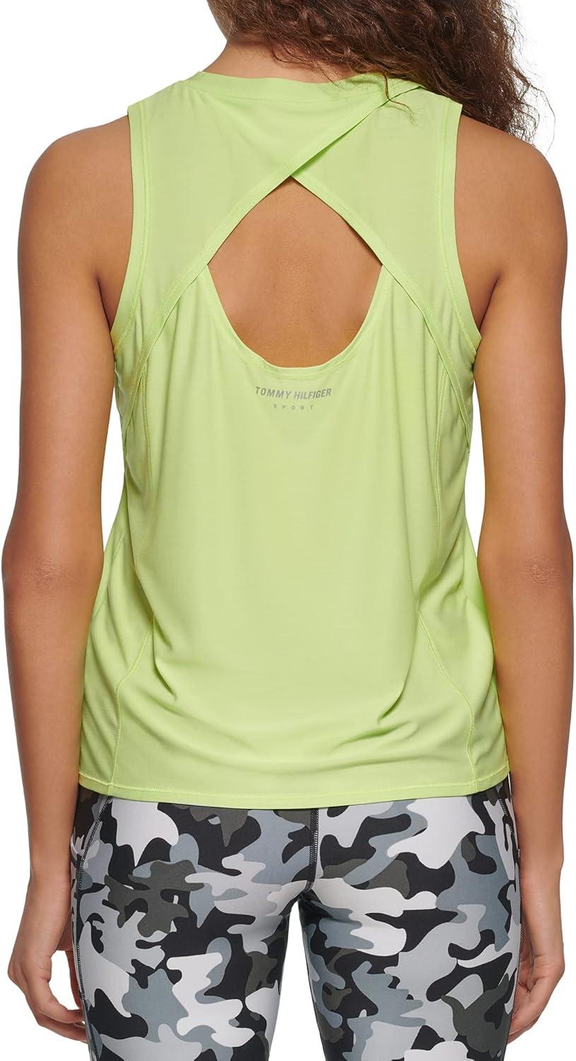 imageTommy Hilfiger Womens Basic Crewneck Performance Tank TopSharp Green