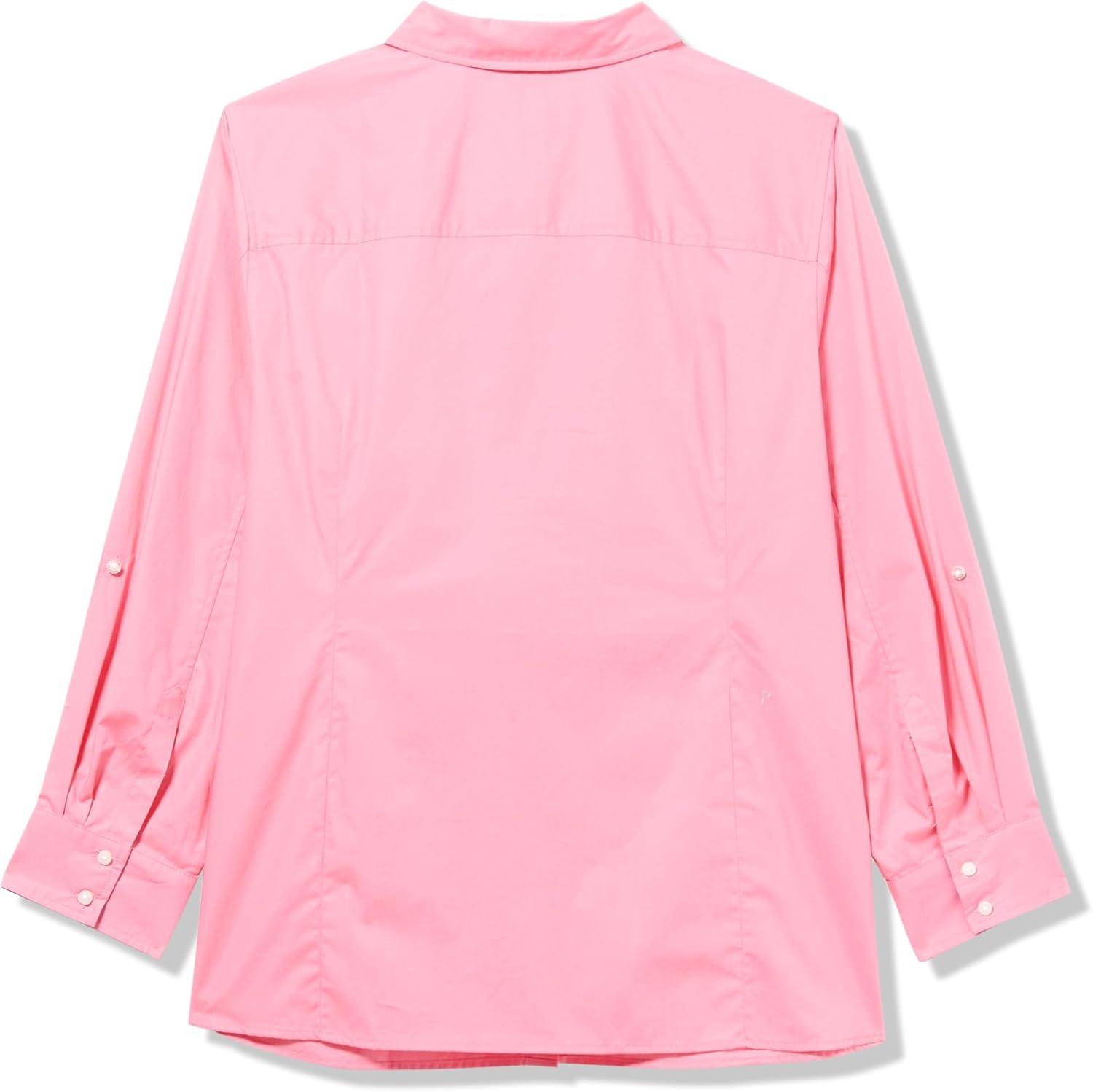 imageTommy Hilfiger Womens Button Down Long Sleeve Collared Shirt with Chest PocketPeony