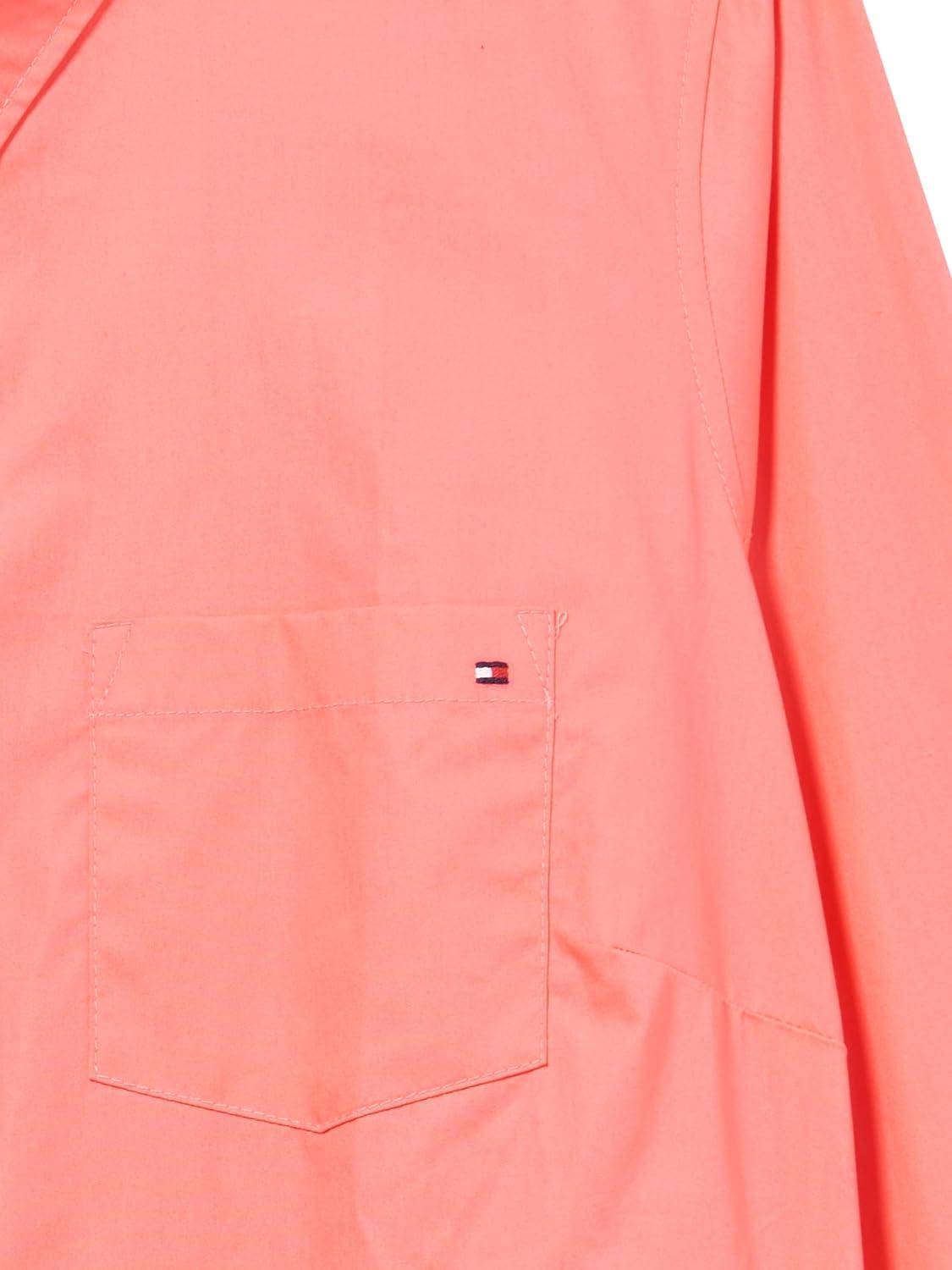 imageTommy Hilfiger Womens Button Down Long Sleeve Collared Shirt with Chest PocketSherbet
