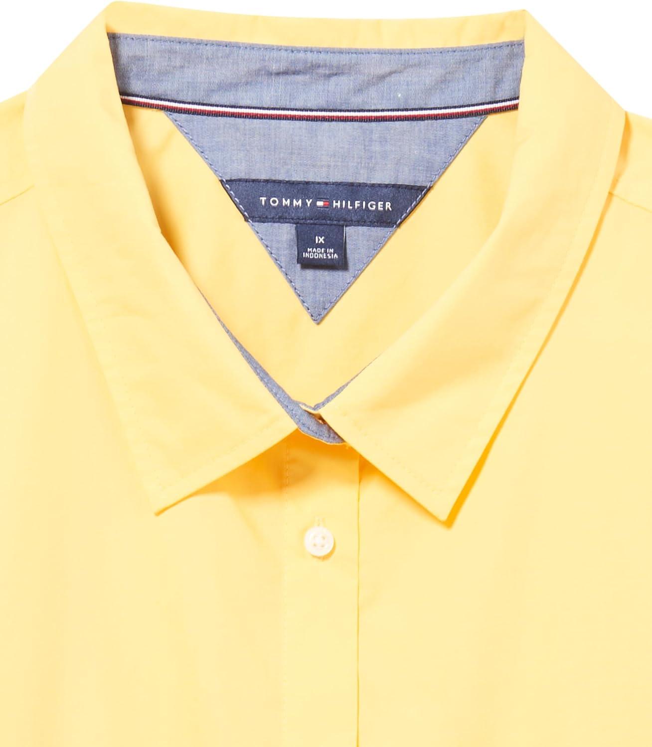 imageTommy Hilfiger Womens Button Down Long Sleeve Collared Shirt with Chest PocketSnapdragon