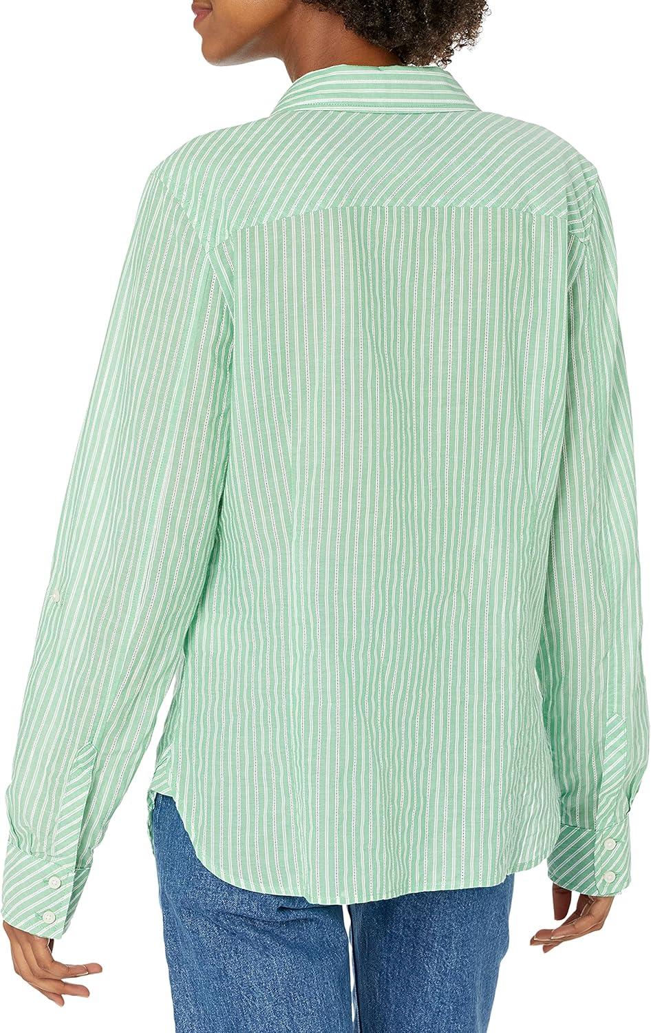 imageTommy Hilfiger Womens Button Down Long Sleeve Collared Shirt with Chest PocketSweet Pea