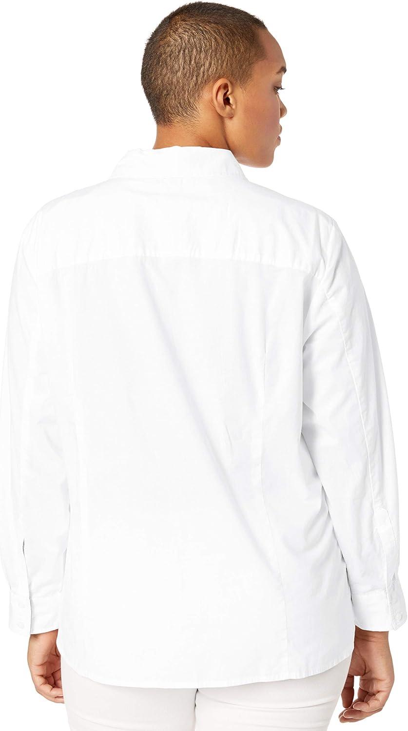 imageTommy Hilfiger Womens Button Down Long Sleeve Collared Shirt with Chest PocketWhite