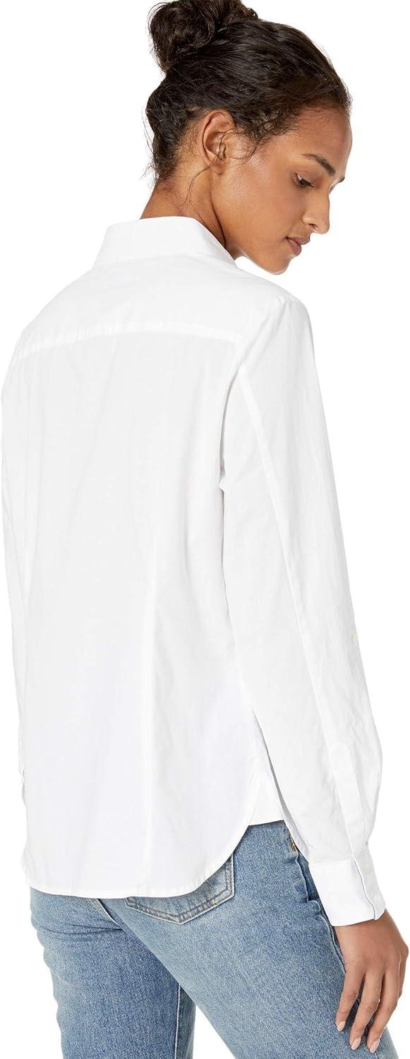imageTommy Hilfiger Womens Button Down Long Sleeve Collared Shirt with Chest PocketWhite