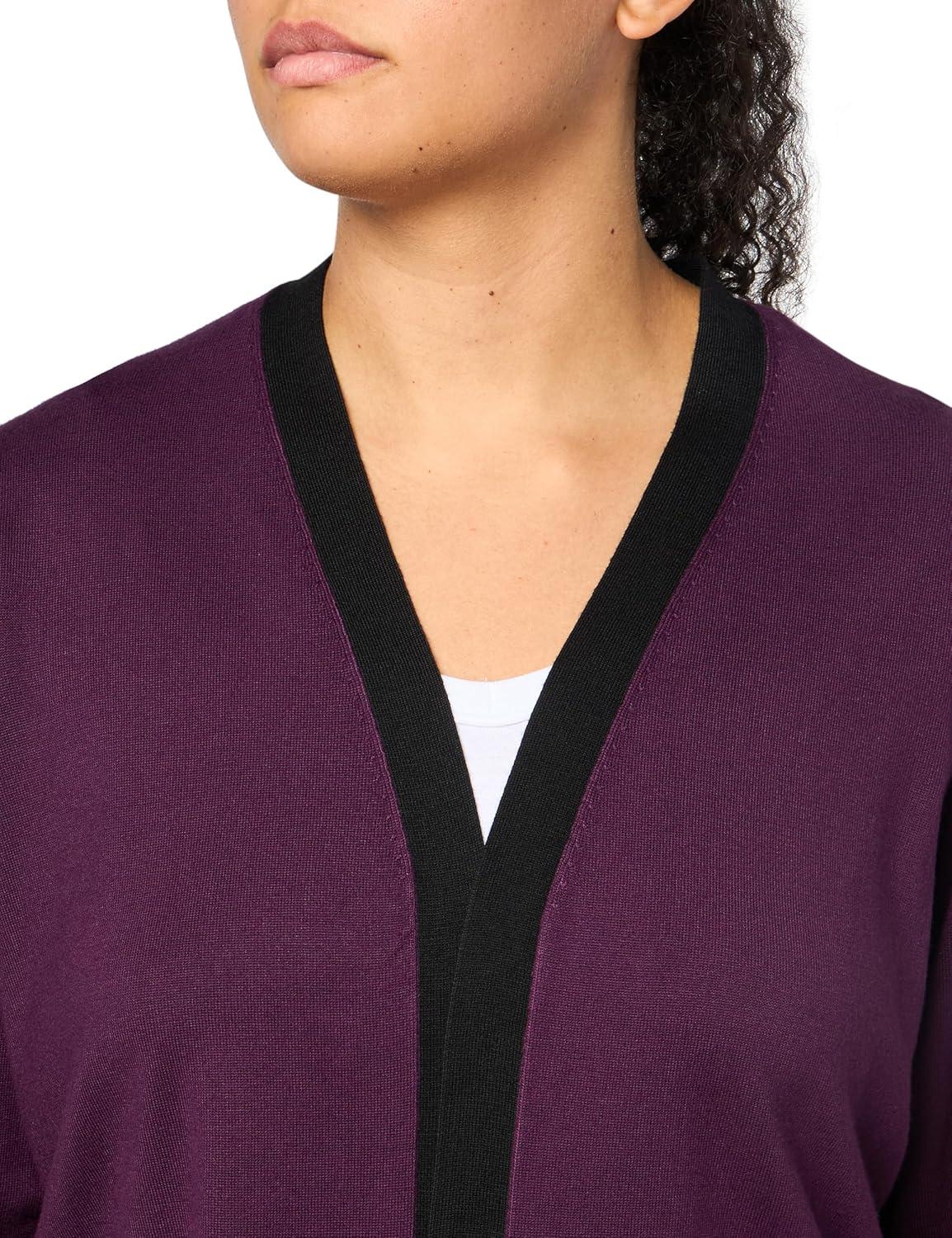 imageTommy Hilfiger Womens Button Sleeve ShrugAubergineBlack