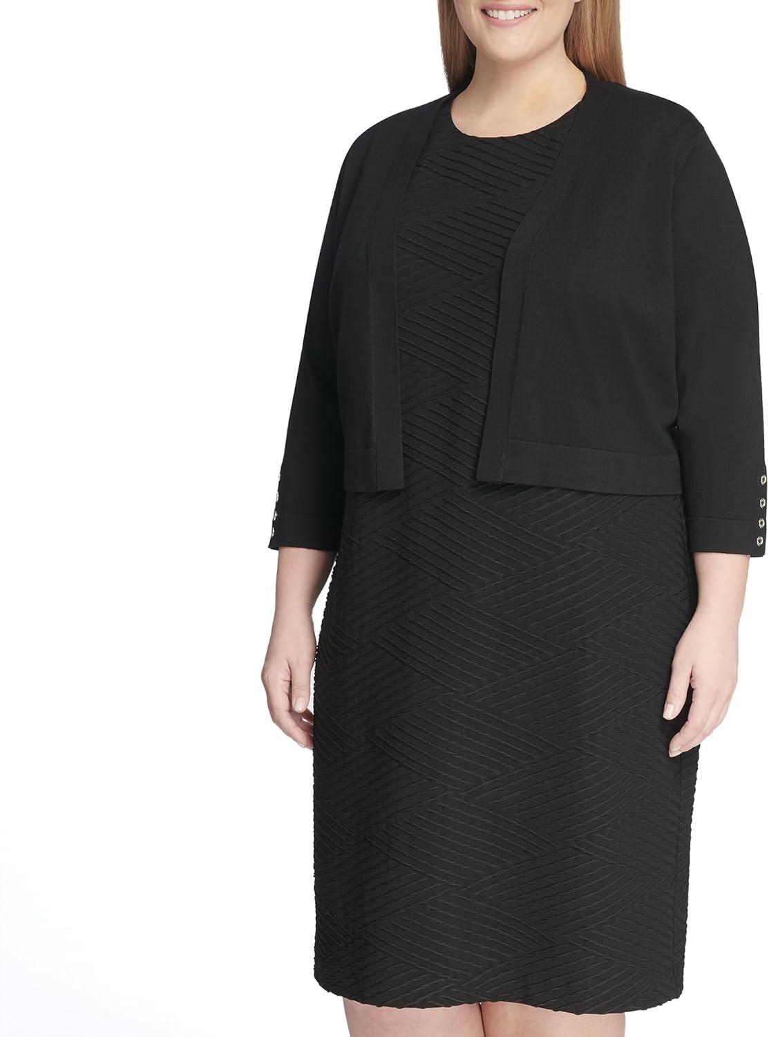 imageTommy Hilfiger Womens Button Sleeve ShrugBlack