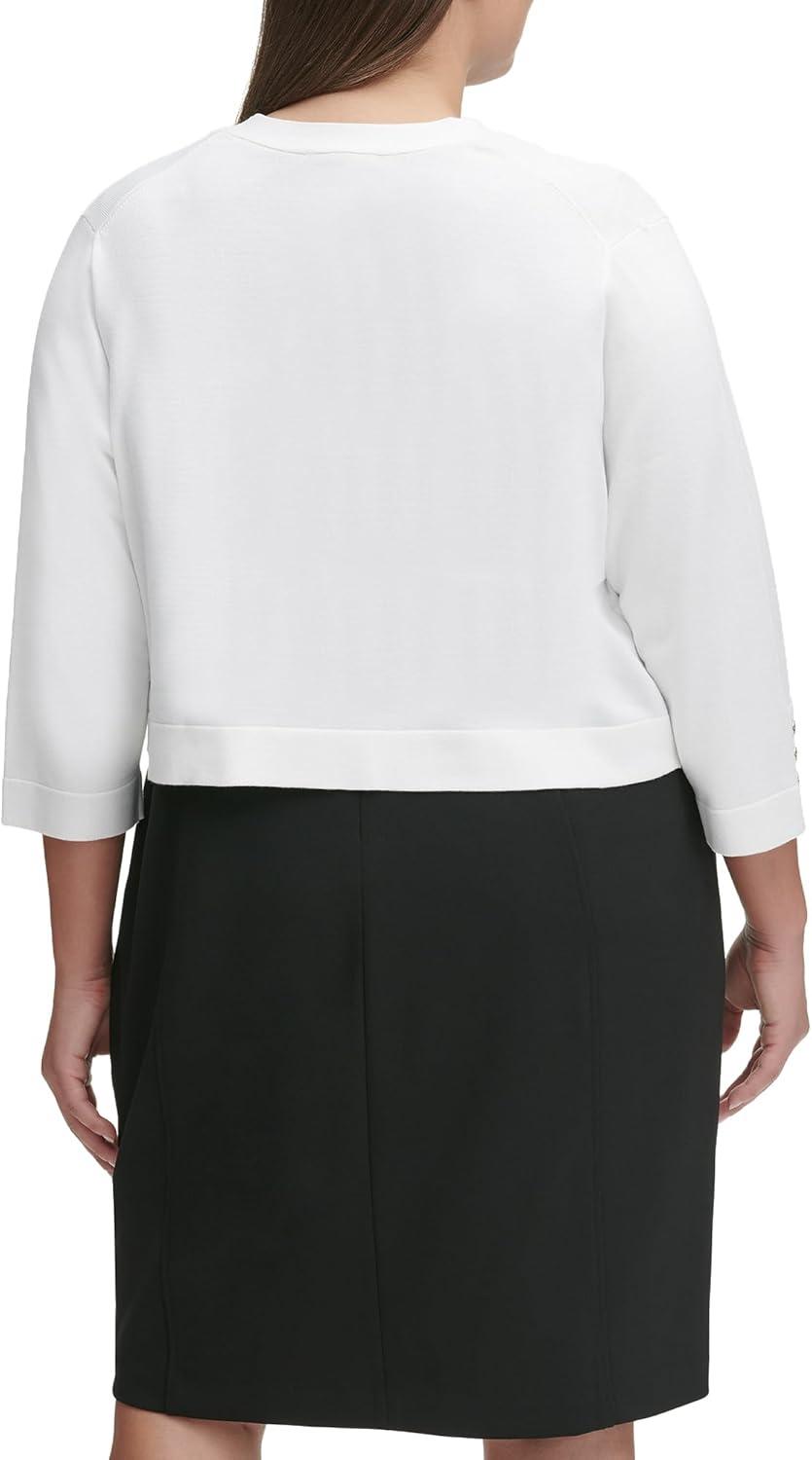 imageTommy Hilfiger Womens Button Sleeve ShrugIvory