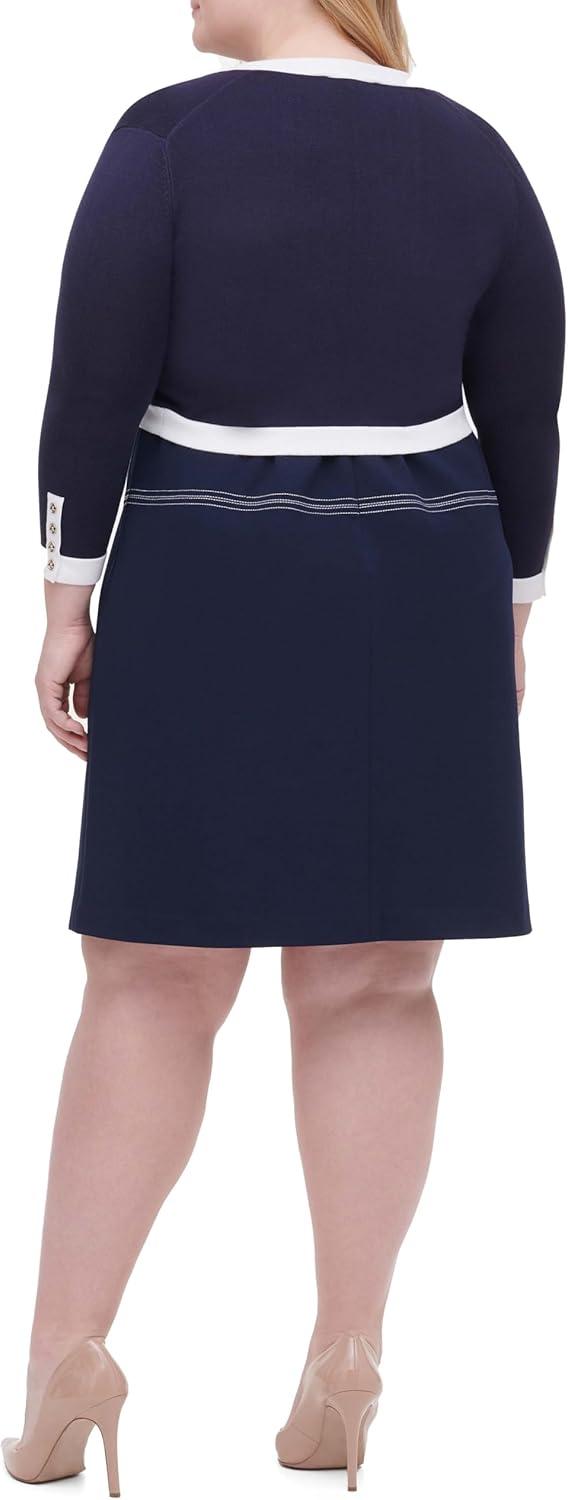 imageTommy Hilfiger Womens Button Sleeve ShrugSky CaptainIvory
