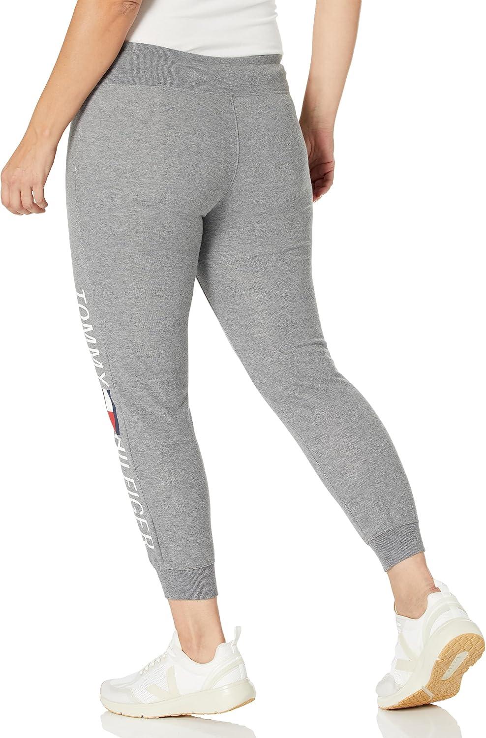 imageTommy Hilfiger Womens Full Leg Logo Fleece Jogger SweatpantsAsh Heather