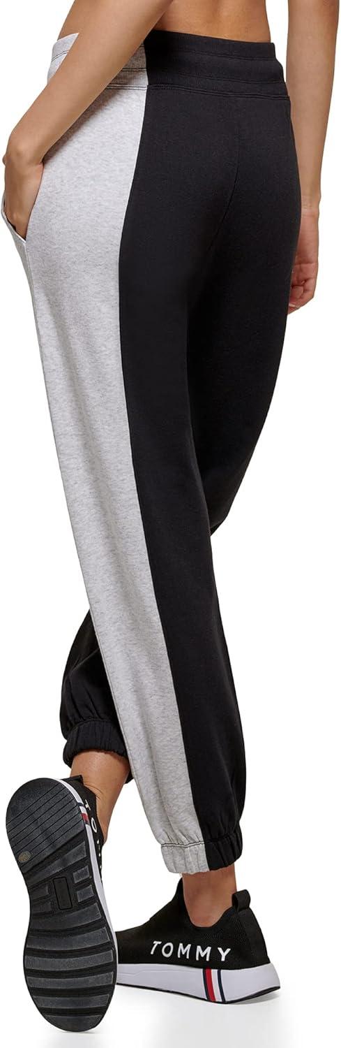 imageTommy Hilfiger Womens Full Leg Logo Fleece Jogger SweatpantsBlack