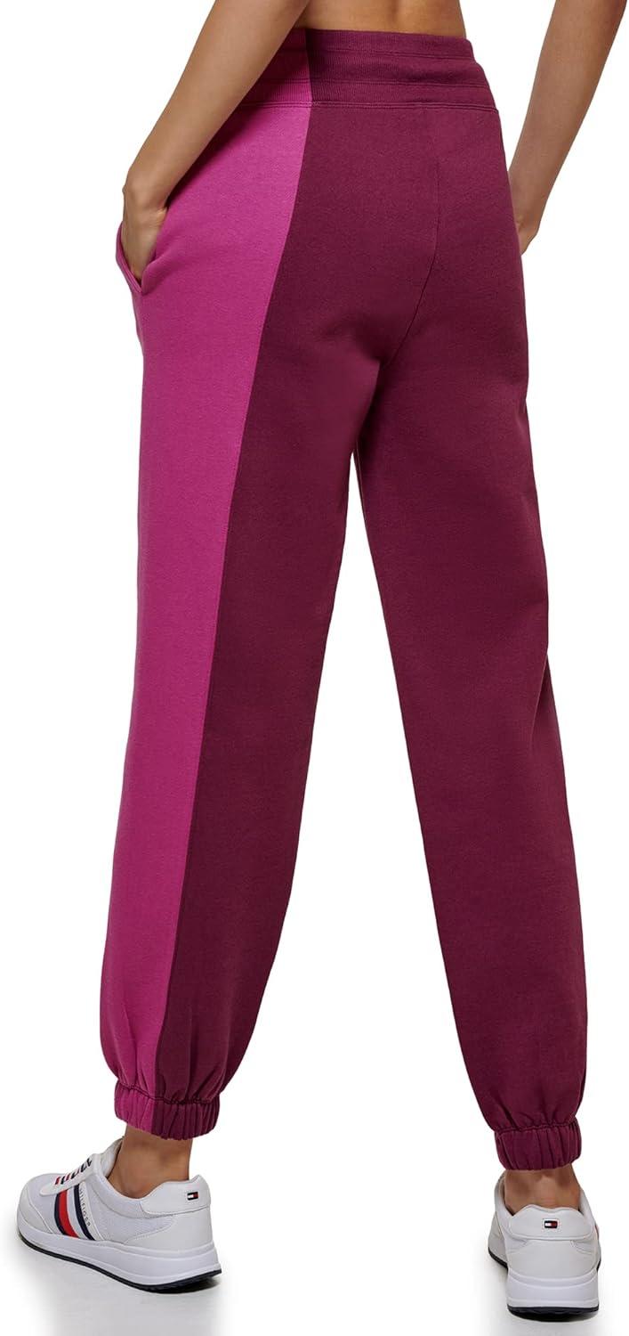 imageTommy Hilfiger Womens Full Leg Logo Fleece Jogger SweatpantsCrushed Grape