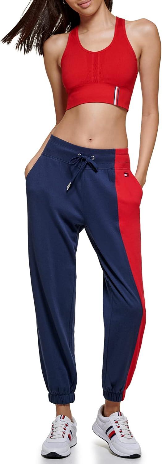 imageTommy Hilfiger Womens Full Leg Logo Fleece Jogger SweatpantsNavy