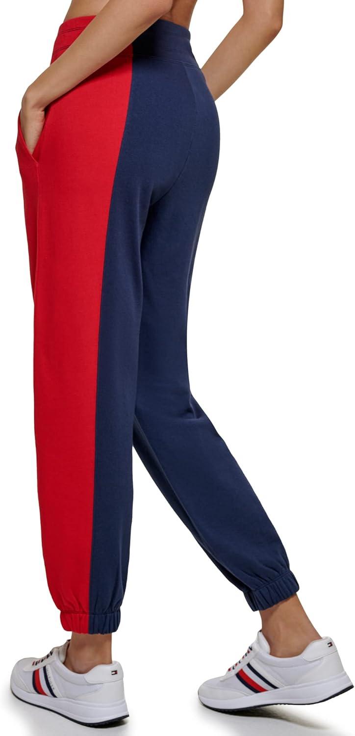 imageTommy Hilfiger Womens Full Leg Logo Fleece Jogger SweatpantsNavy