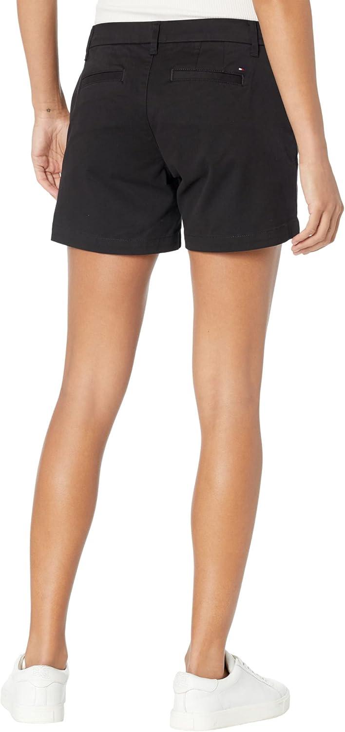imageTommy Hilfiger Womens Hollywood Mid Rise Business Casual Chino ShortsBlack