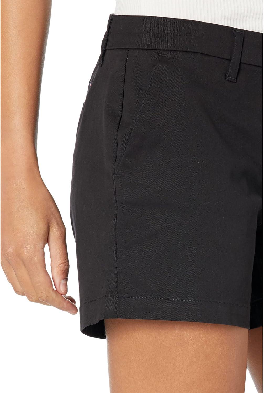 imageTommy Hilfiger Womens Hollywood Mid Rise Business Casual Chino ShortsBlack