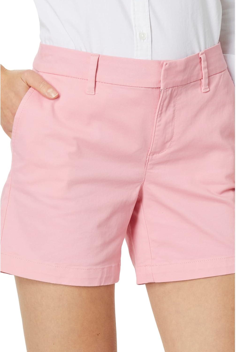 imageTommy Hilfiger Womens Hollywood Mid Rise Business Casual Chino ShortsEnglish Rose