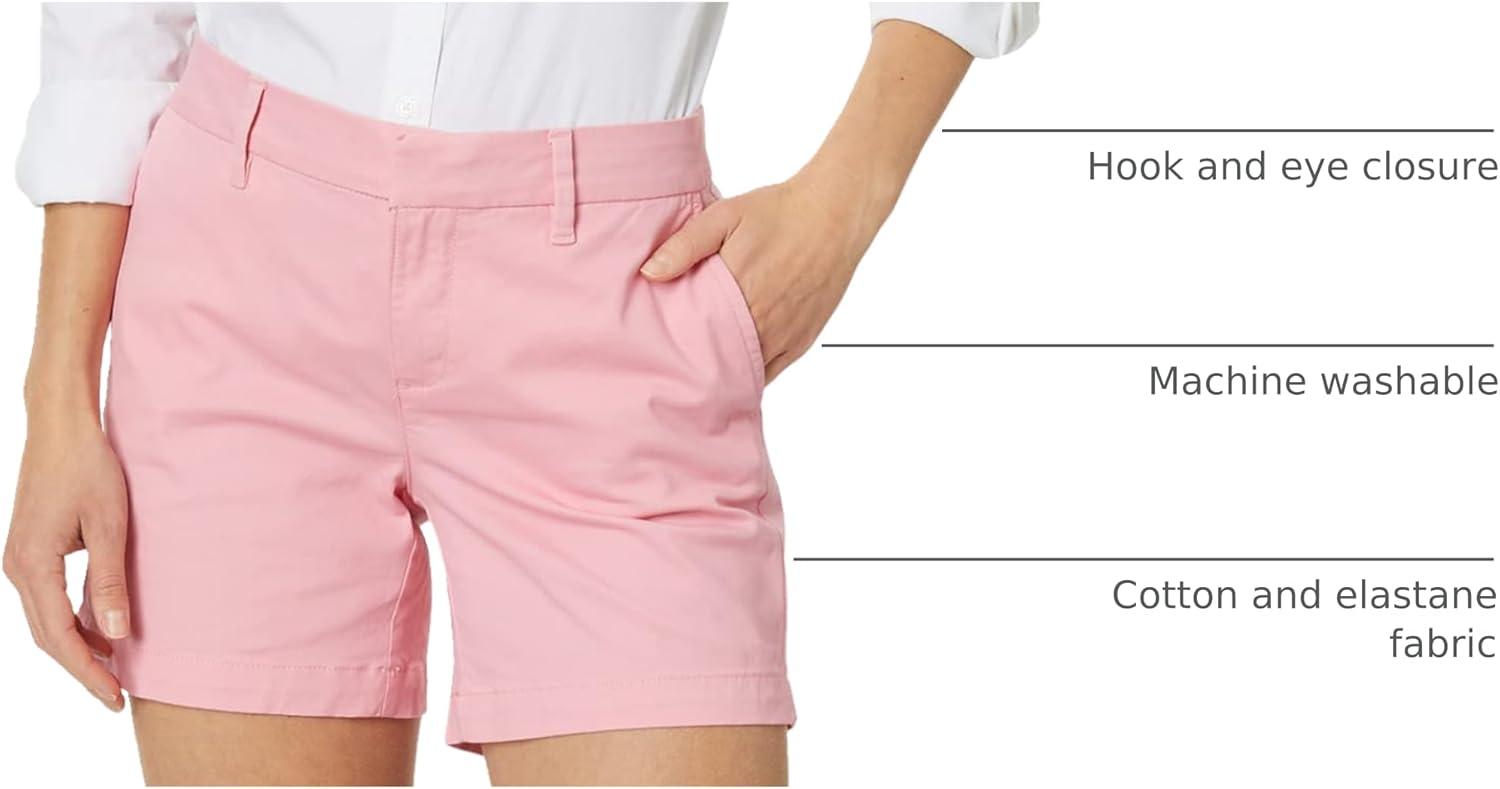 imageTommy Hilfiger Womens Hollywood Mid Rise Business Casual Chino ShortsEnglish Rose