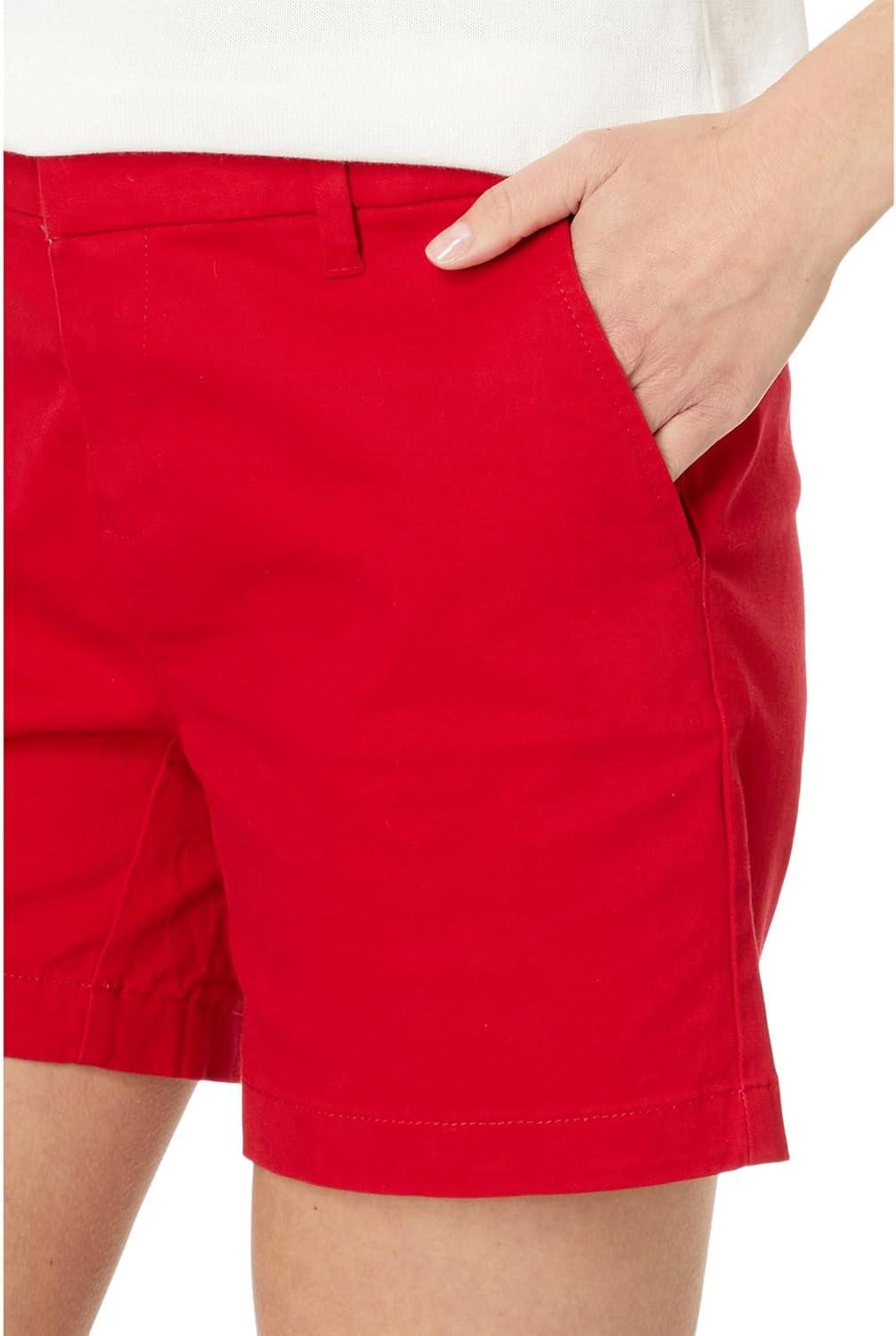 imageTommy Hilfiger Womens Hollywood Mid Rise Business Casual Chino ShortsScarlet