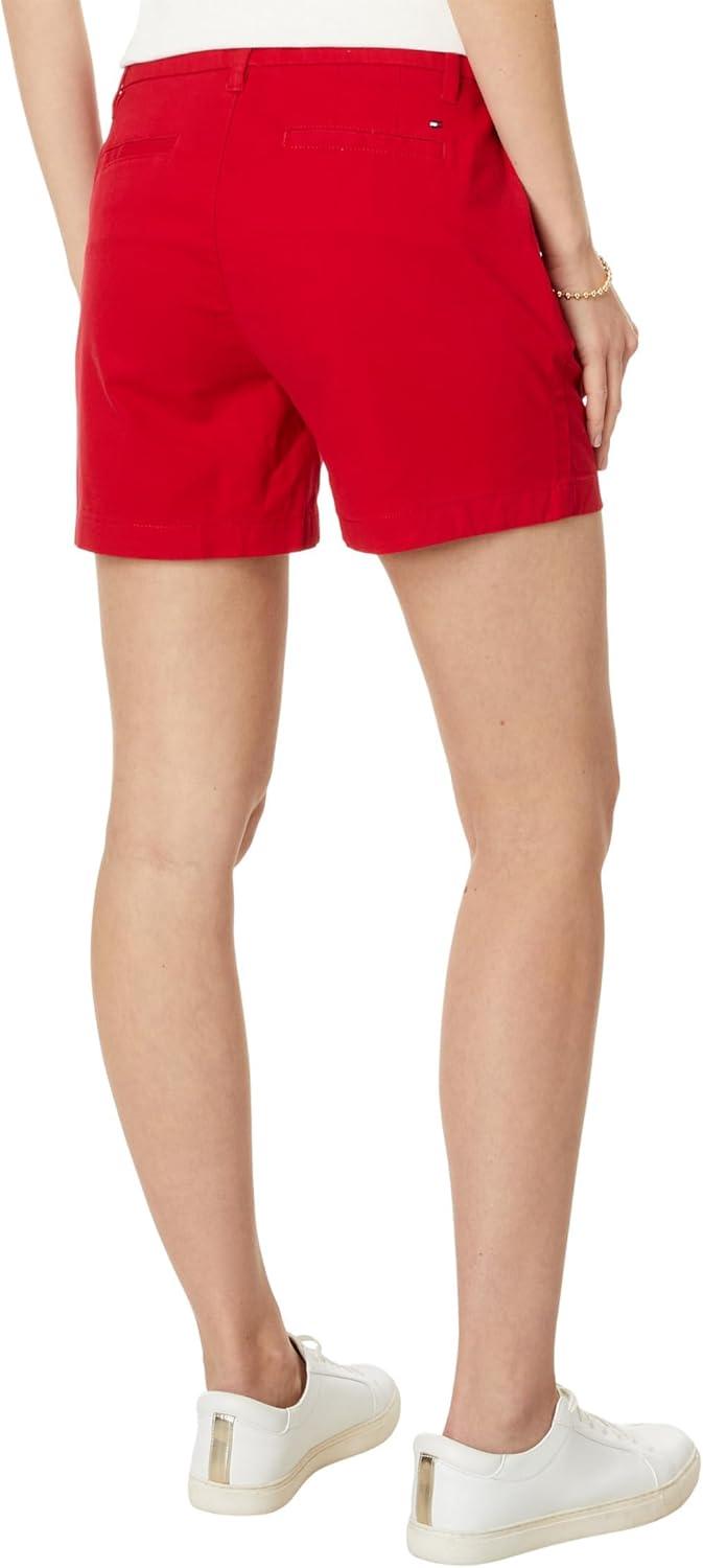 imageTommy Hilfiger Womens Hollywood Mid Rise Business Casual Chino ShortsScarlet