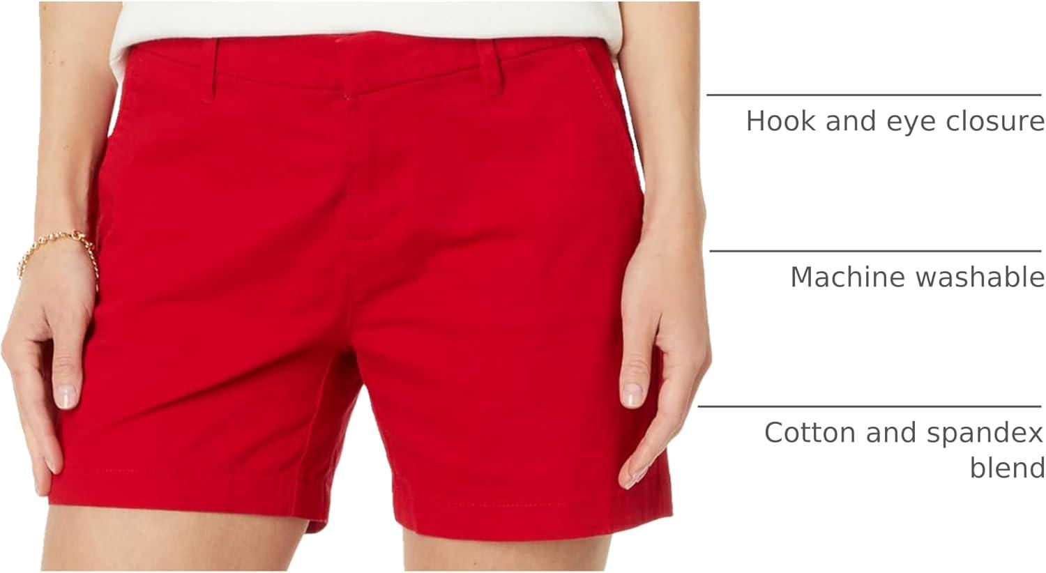 imageTommy Hilfiger Womens Hollywood Mid Rise Business Casual Chino ShortsScarlet