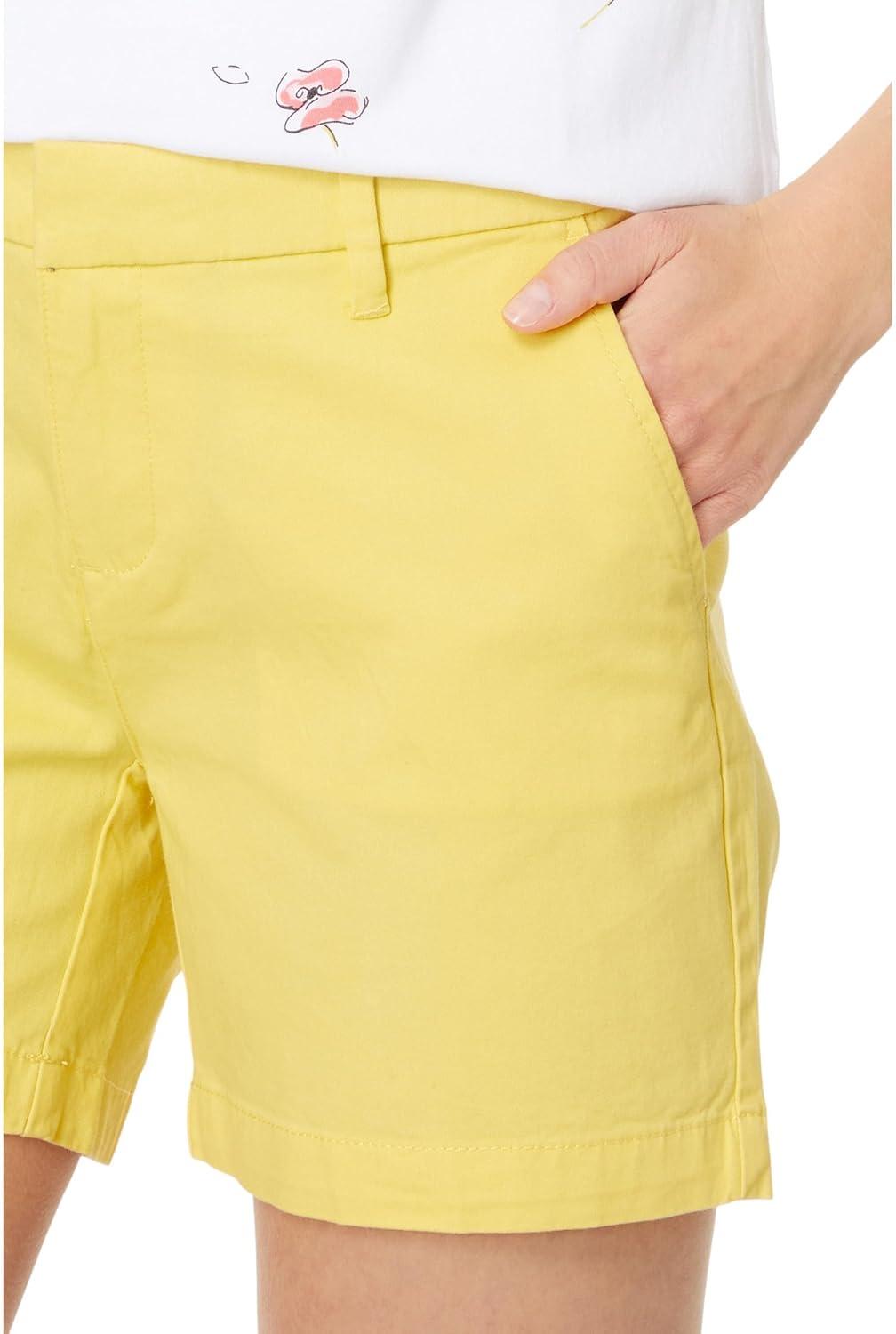 imageTommy Hilfiger Womens Hollywood Mid Rise Business Casual Chino ShortsSnapdragon