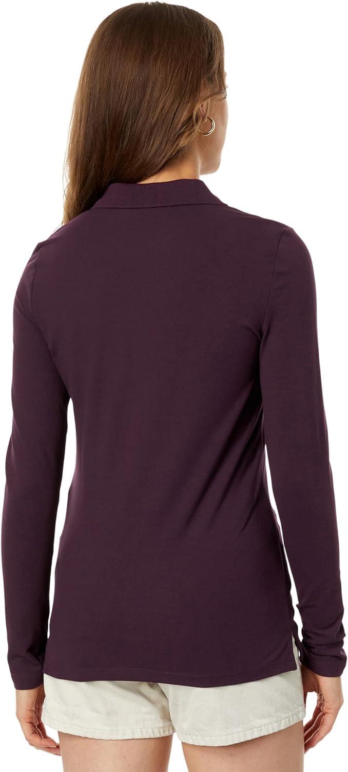 imageTommy Hilfiger Womens Long Sleeve Polo ShirtAubergine