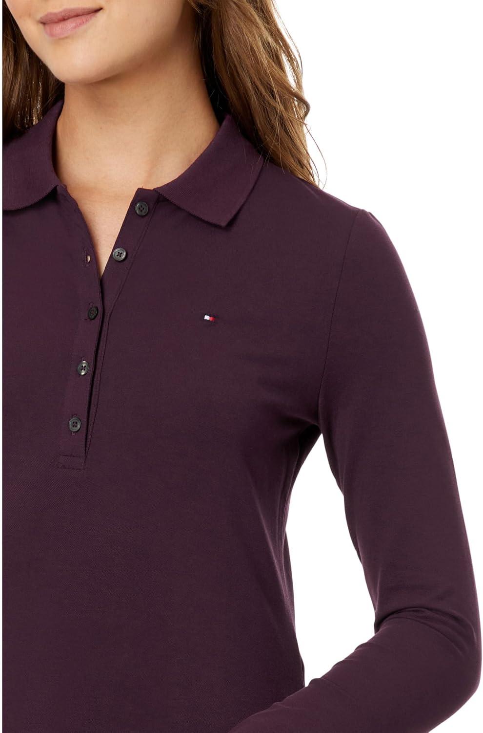 imageTommy Hilfiger Womens Long Sleeve Polo ShirtAubergine