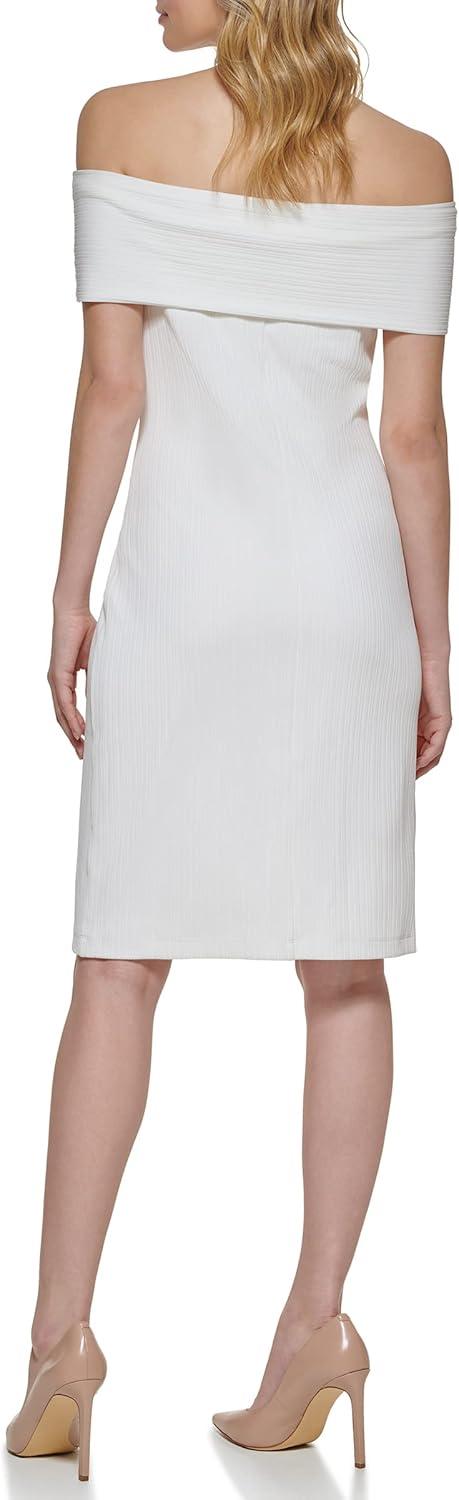imageTommy Hilfiger Womens Off Shoulder Sheath DressIvory