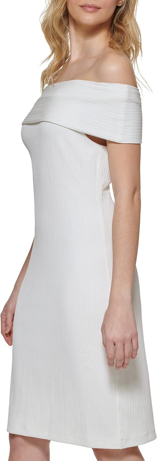imageTommy Hilfiger Womens Off Shoulder Sheath DressIvory