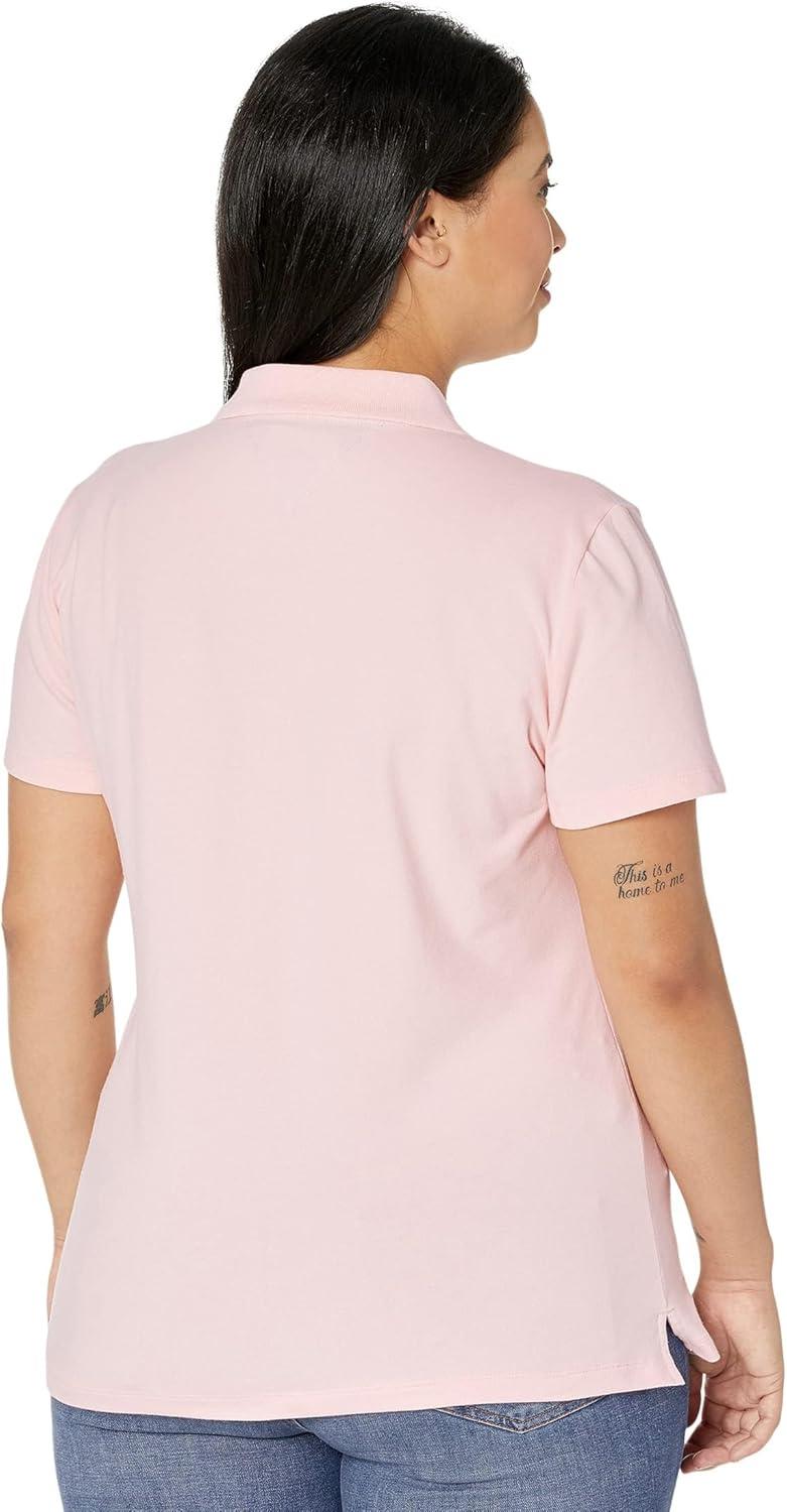 imageTommy Hilfiger Womens Solid Short Sleeve Pique Polo ShirtBallerina Pink