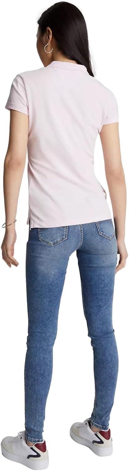 imageTommy Hilfiger Womens Solid Short Sleeve Pique Polo ShirtCradle Pink