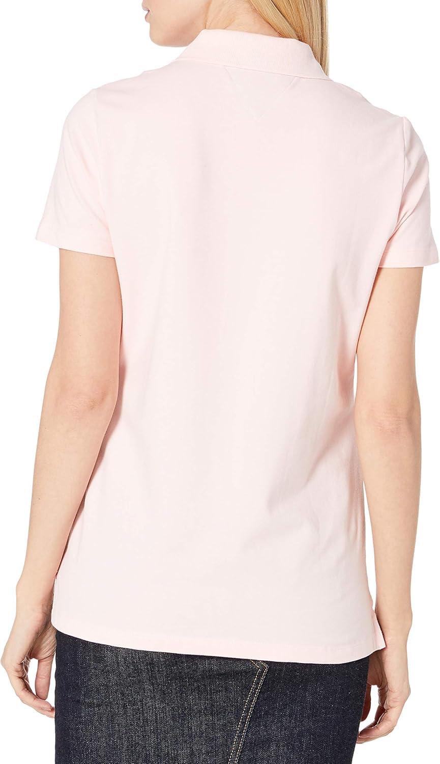 imageTommy Hilfiger Womens Solid Short Sleeve Pique Polo ShirtDeep Ballerina Pink