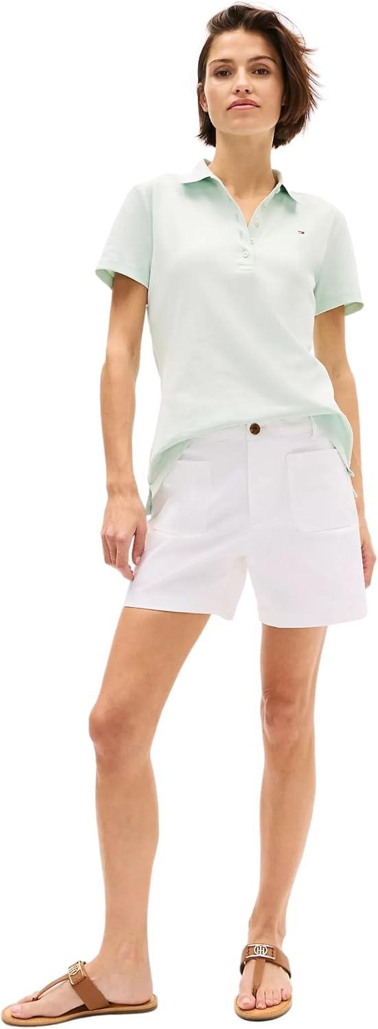 imageTommy Hilfiger Womens Solid Short Sleeve Pique Polo ShirtMinty Essence