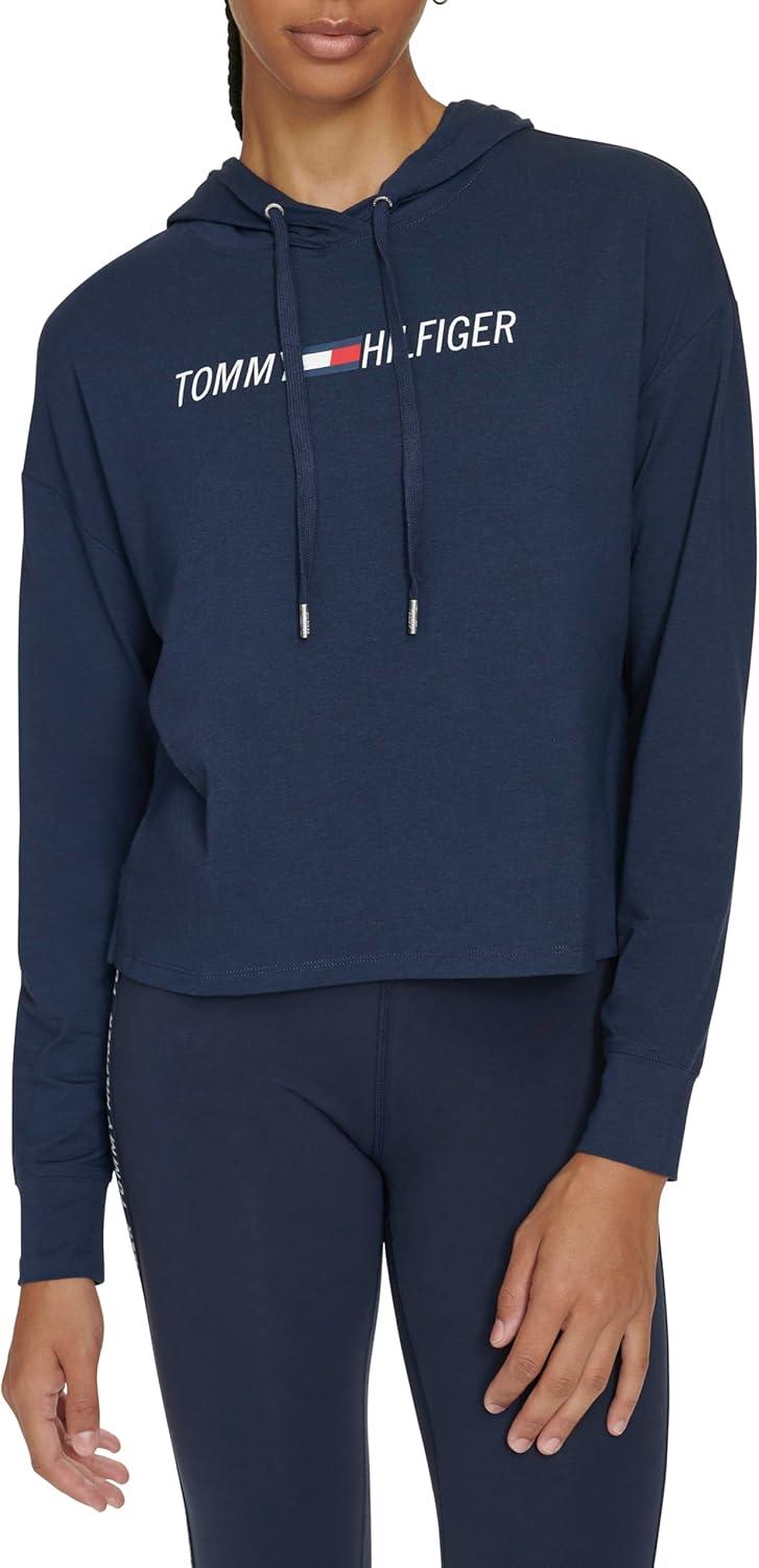 imageTommy Hilfiger Womens Solid Short Sleeve Pique Polo ShirtNavy Blue
