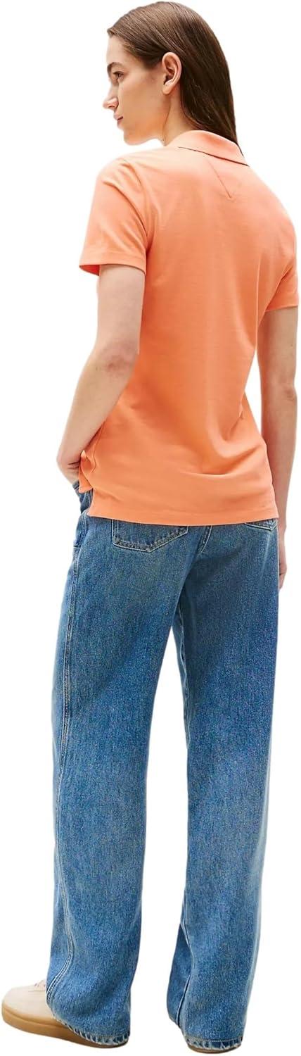 imageTommy Hilfiger Womens Solid Short Sleeve Pique Polo ShirtPeach Dusk